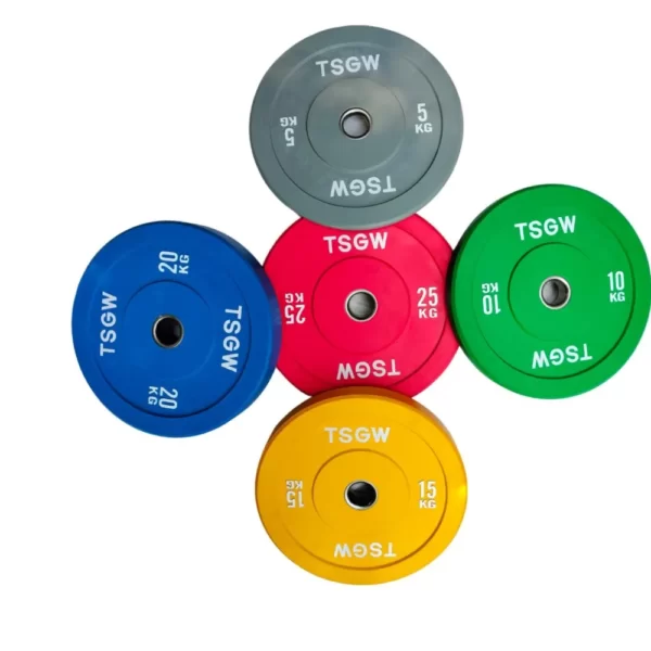 Rubber Bumper Plates with different color suitable for weightlifters and competition